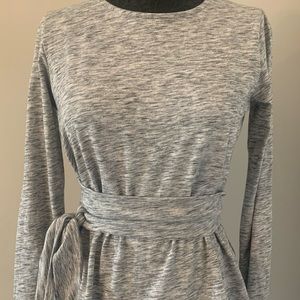 J. Crew grey wrap top. Size Small